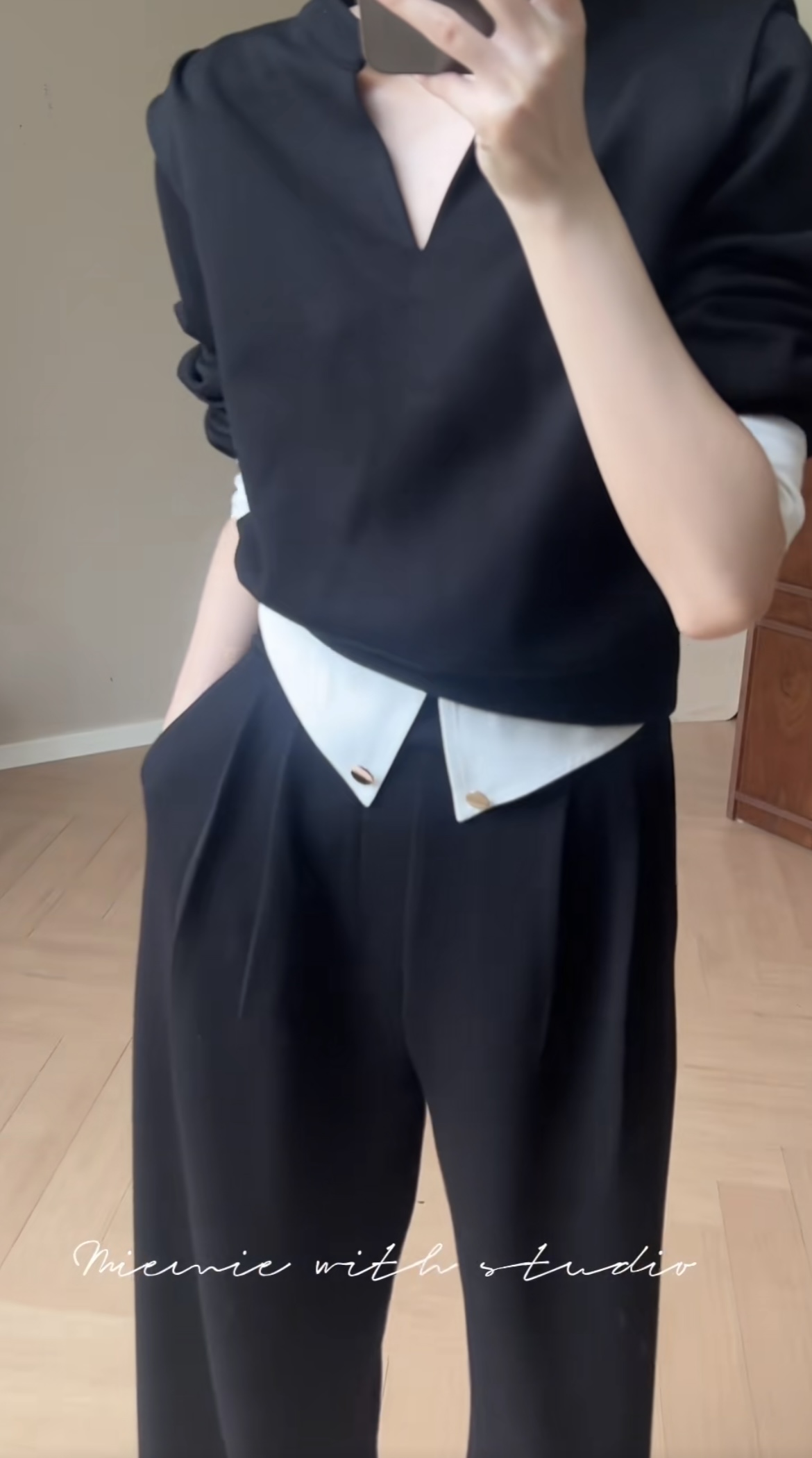 Autumn Fashion Two-Piece Set for Women Long Sleeve V-Neck Patchwork High Waist Casual Pants - Image 4