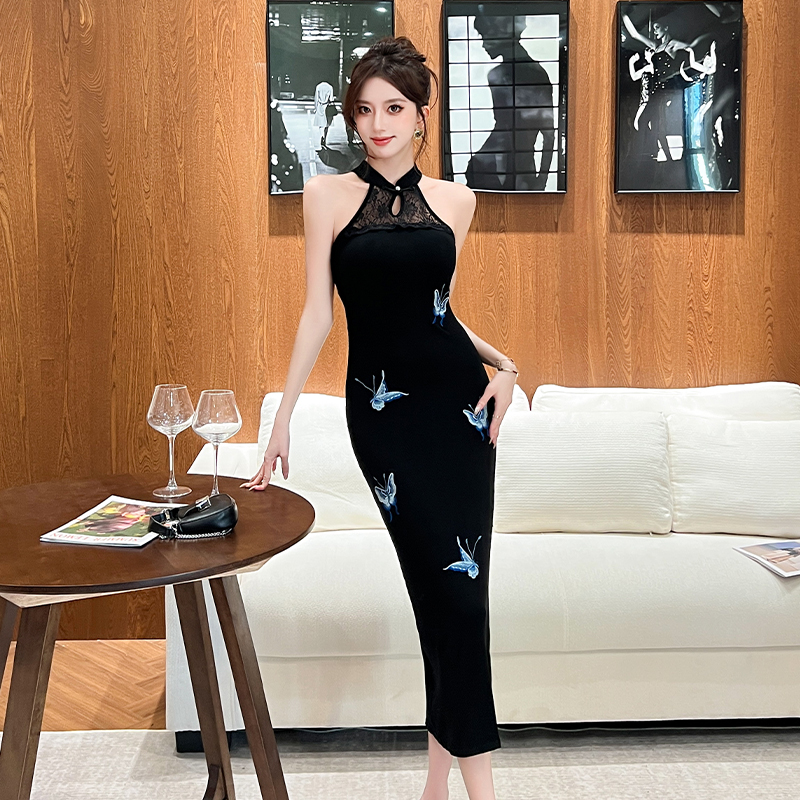 2026 New Chinese Style Sleeveless Butterfly Qipao Dress - Image 4