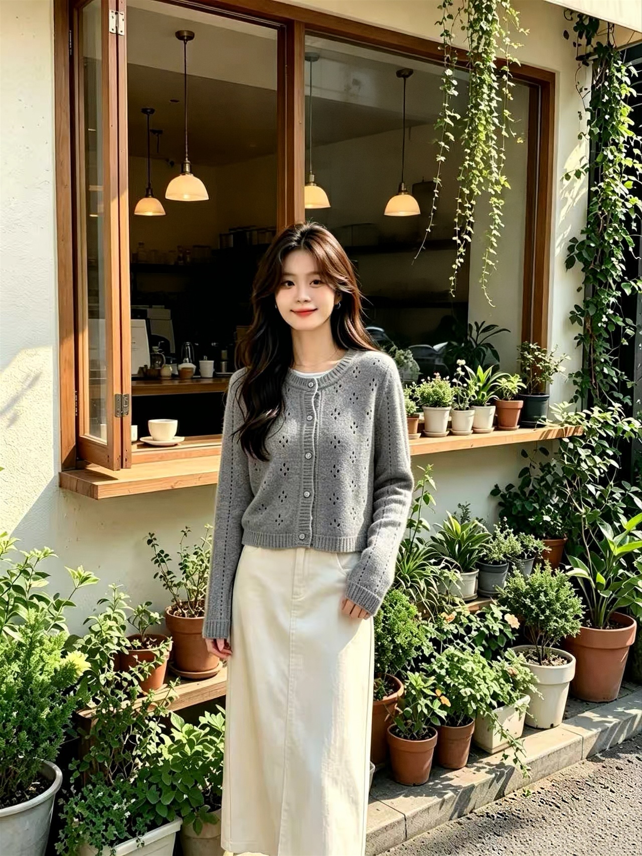 Women's Open Knit Cardigan Long Sleeve Spring Top 2026 New - Image 2