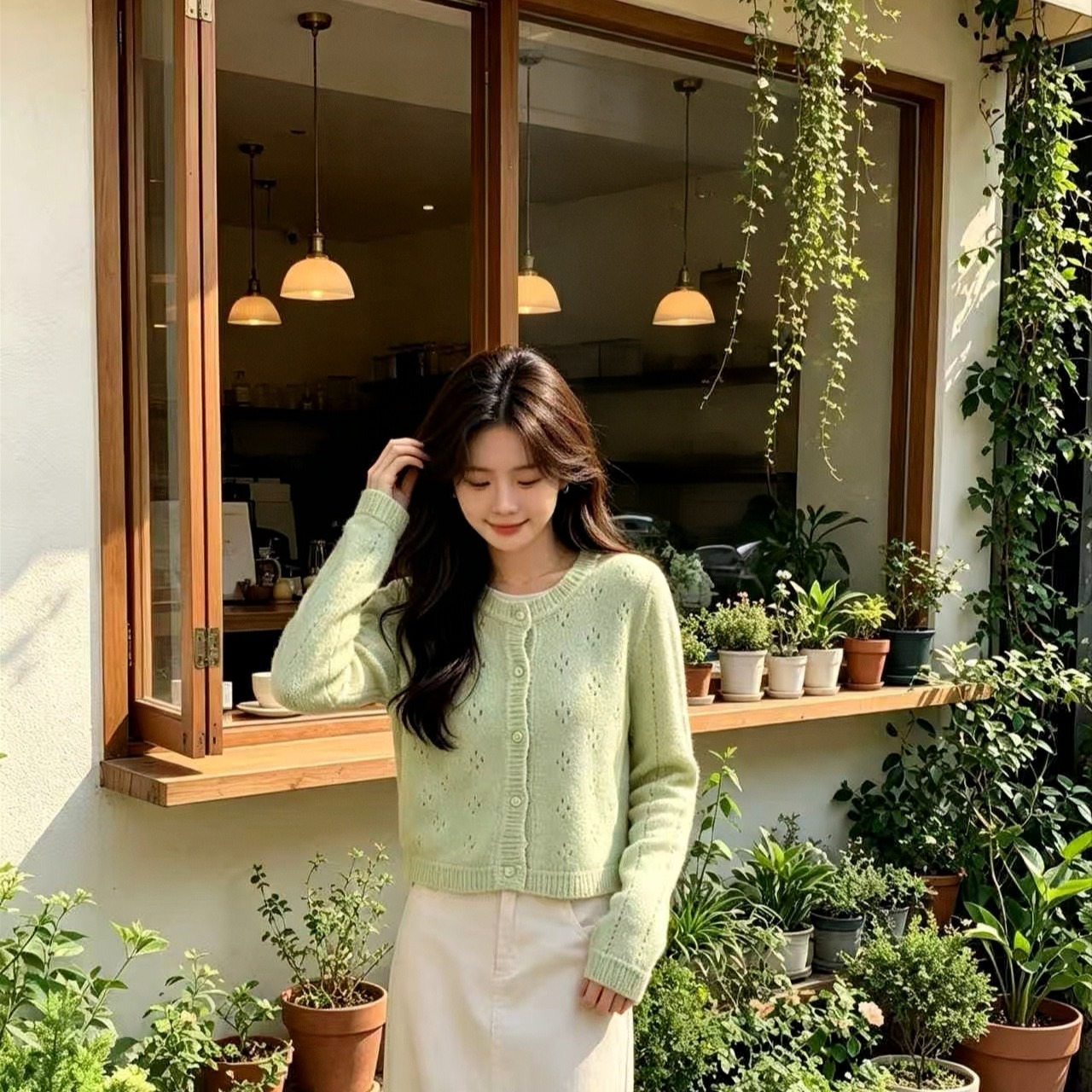 Women's Open Knit Cardigan Long Sleeve Spring Top 2026 New - Image 5