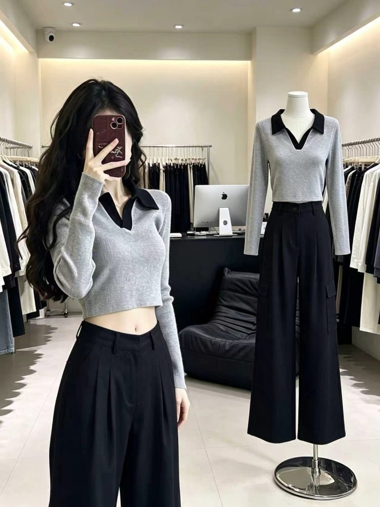 Early Autumn Women's 2026 New Tea Style Outfit Sweet and Spicy Slimming Plus Size Age Reducing Fashion High End Top