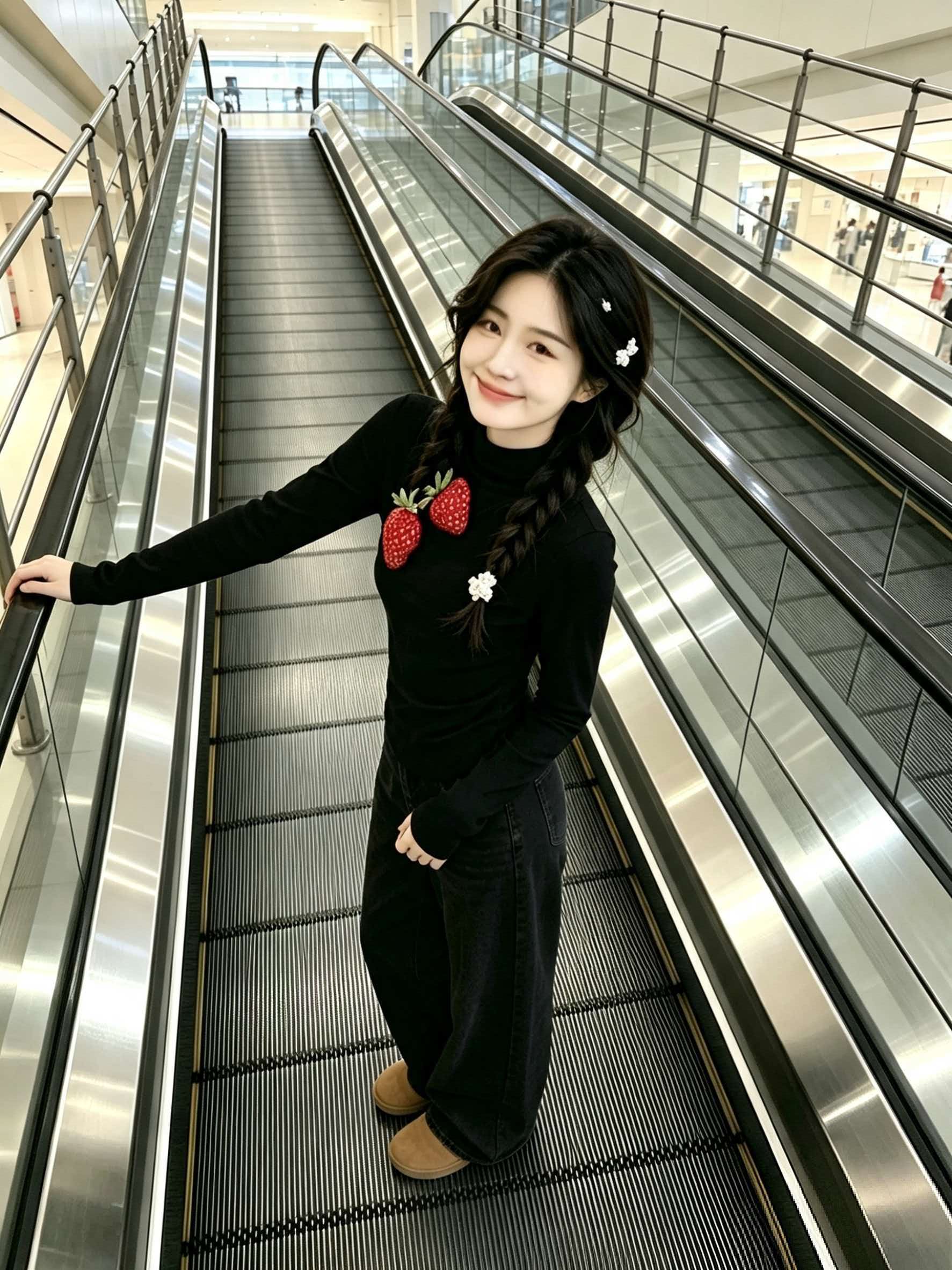 Early Autumn Black Half Turtleneck Knit Top 2026 Korean Style - Image 4