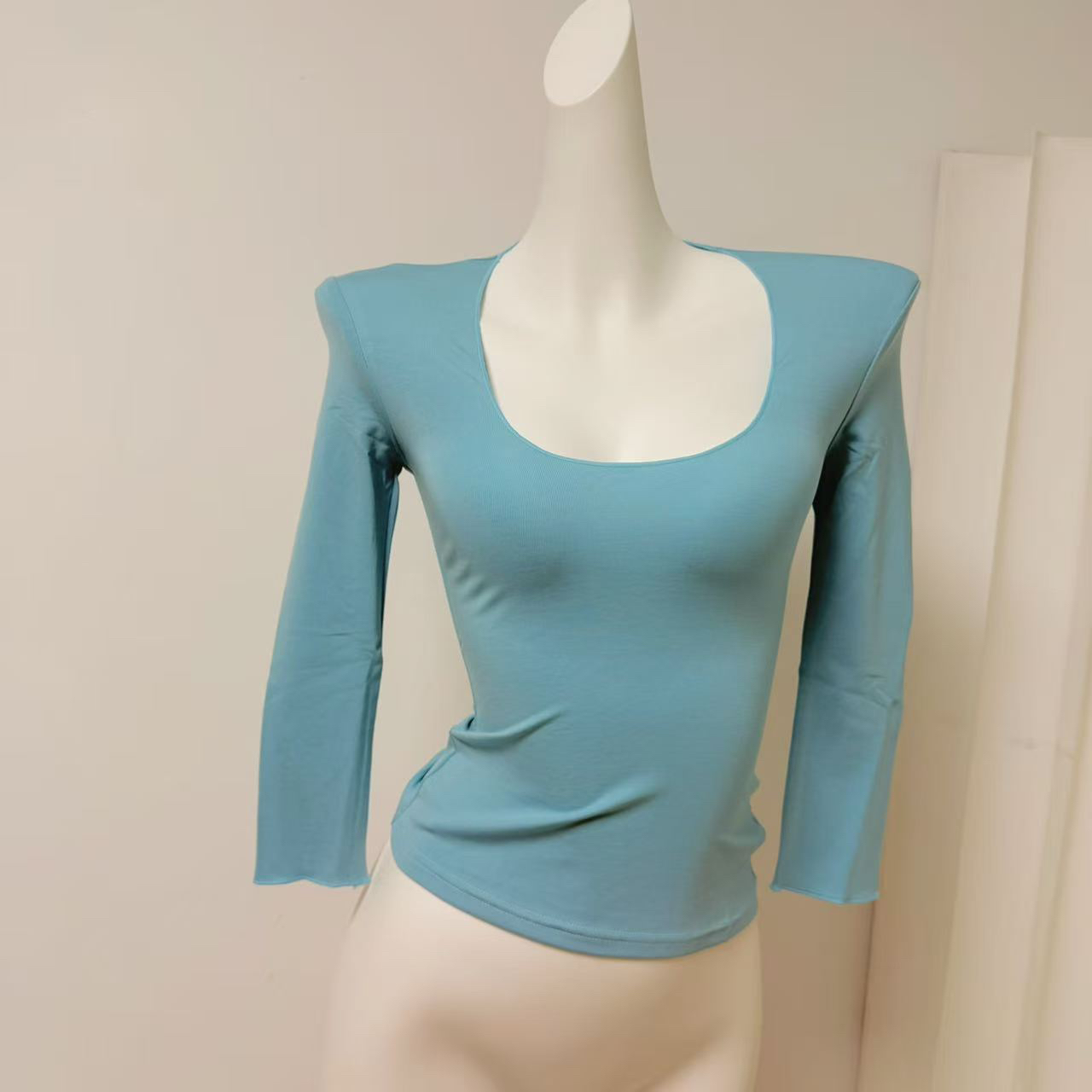 Women's Lyocell Round Neck Long Sleeve Soft T-Shirt with Waist Cinch for Spring and Autumn - Image 2